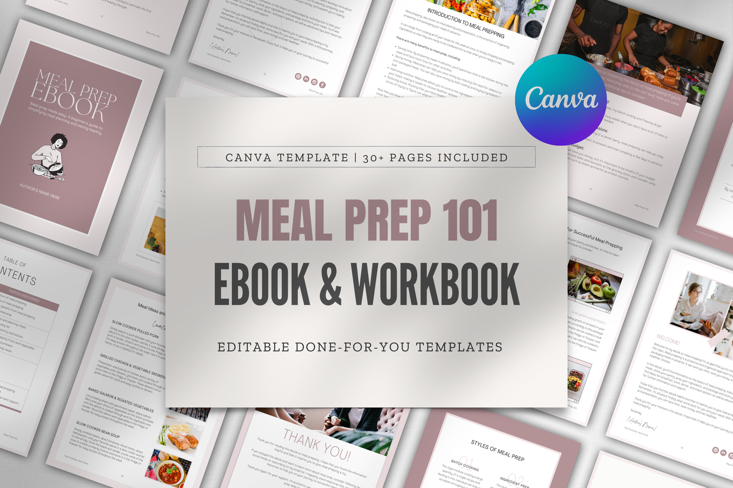 canva template meal prep 101 ebook template bundle