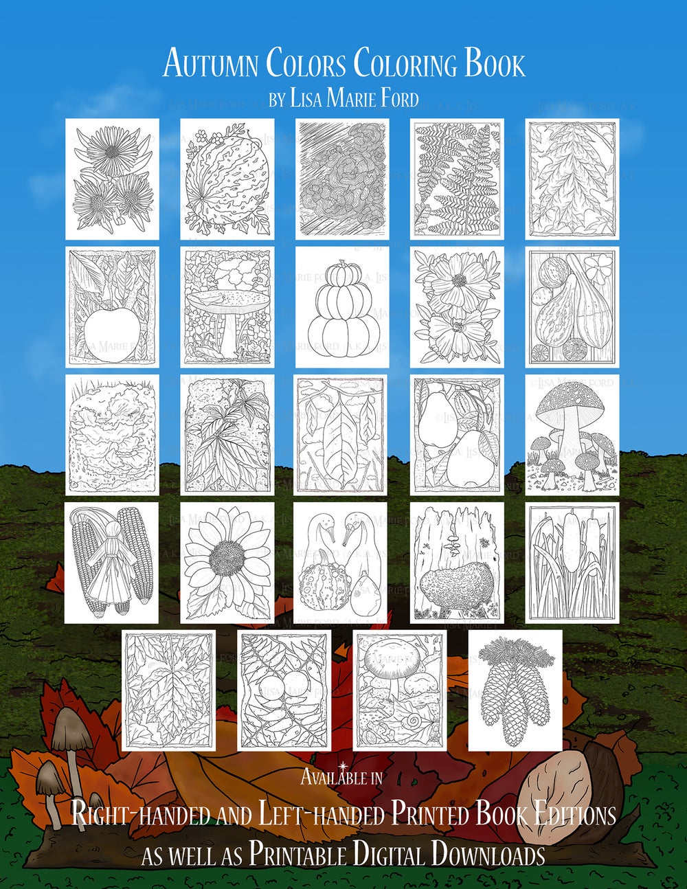 Preview Images Thumbnail size for all 24 Coloring Pages for this Autumn Colors Collection