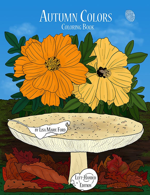 Book Cover for Autumn Colors Coloring Book Left-Handed Edition by Lisa Marie Ford