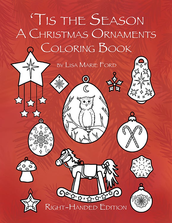 Book Cover for 'Tis the Season A Christmas Ornaments Coloring Book Right-Handed Edition by Lisa Marie Ford