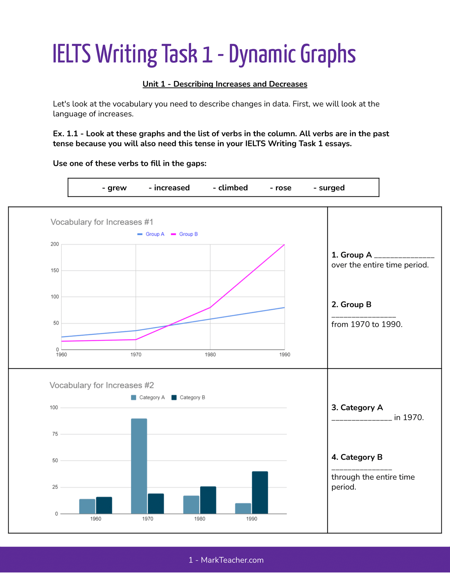 IELTS Writing Task 1 Workbook - Dynamic Graphs - Payhip