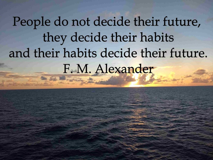 People do not decide their future, they decide their habits and their habits decide their future. - F. M. Alexander