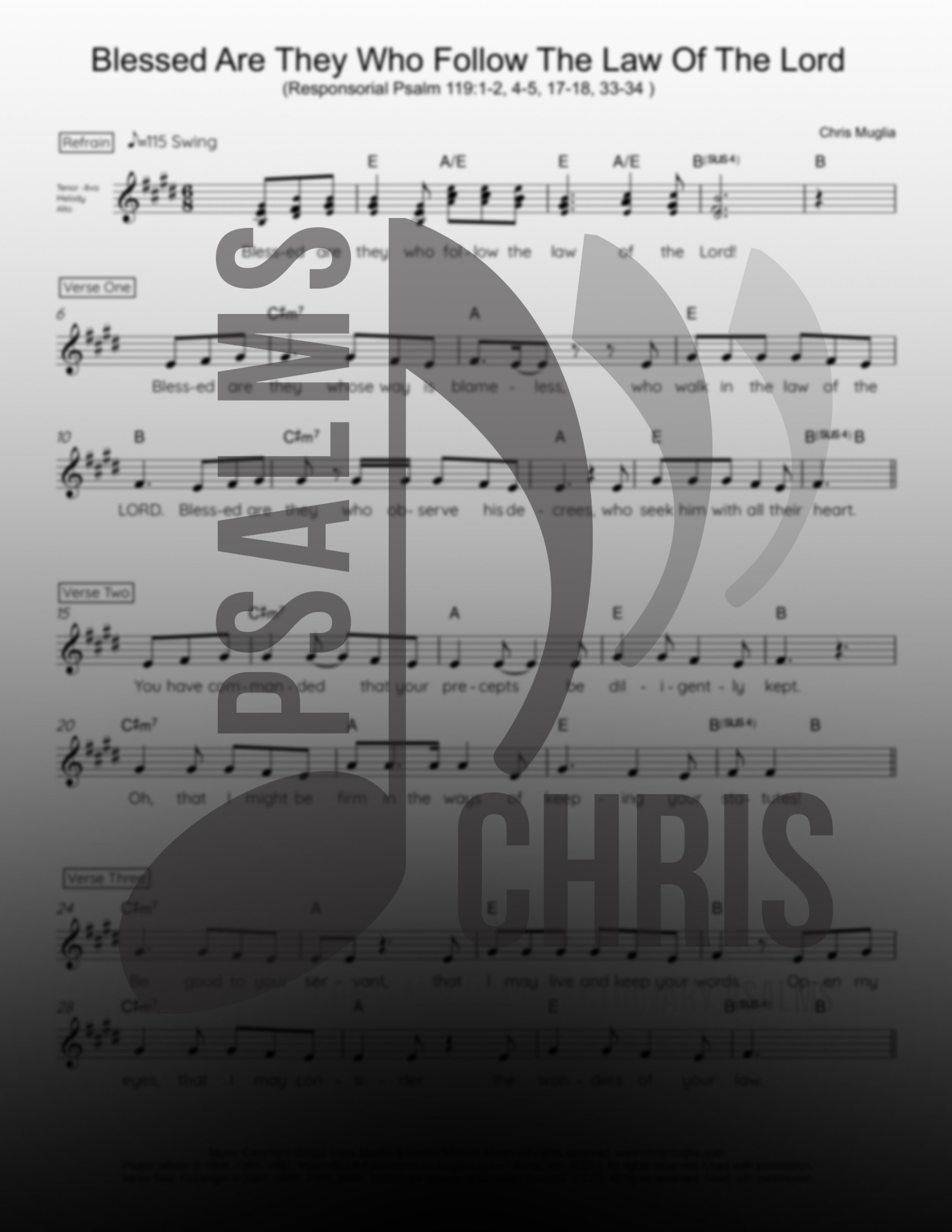 Psalm 119 Sheet Music Psalm 119 Sheet Music