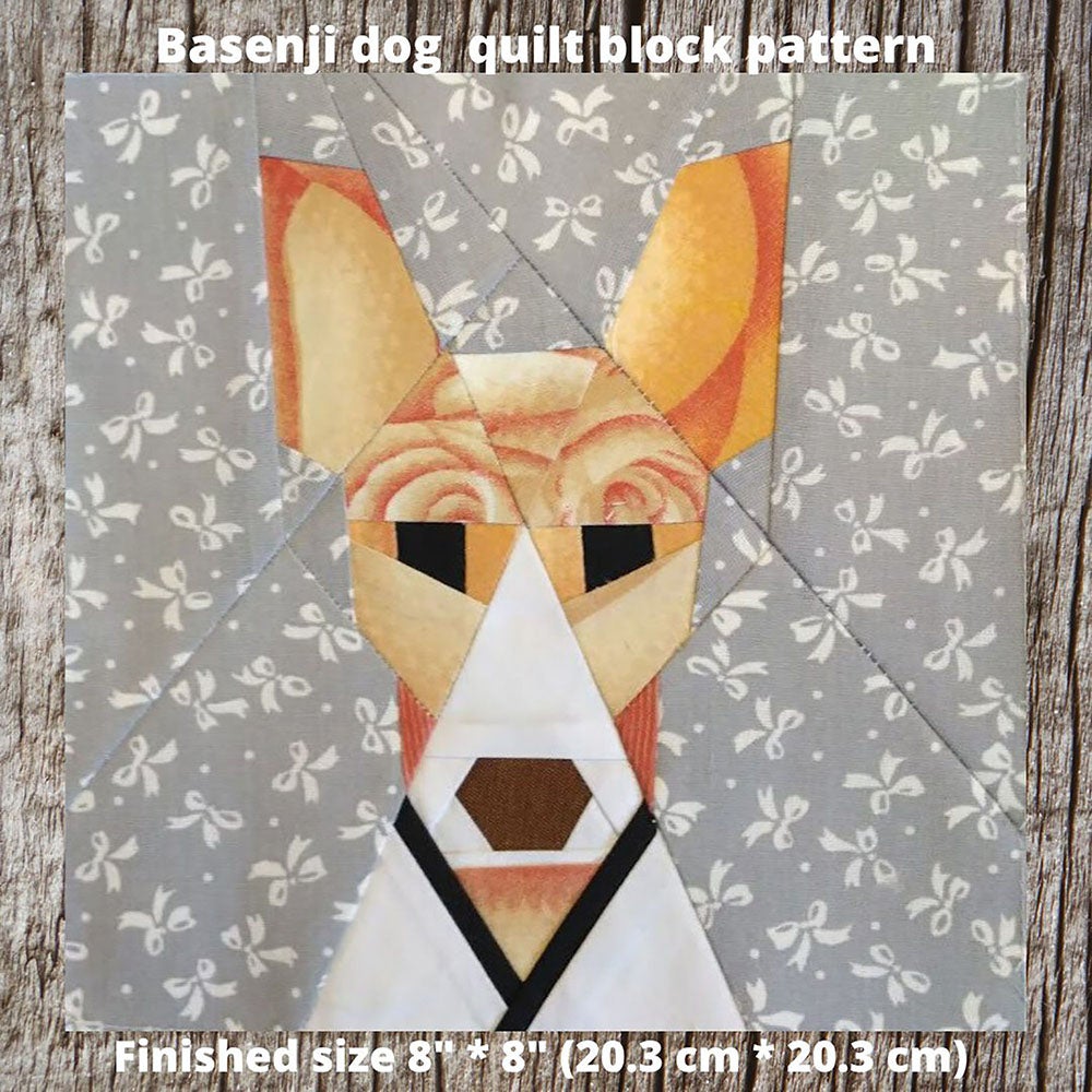 Great Dane Quilt Block PDF Pattern 4 versions in technology Paper