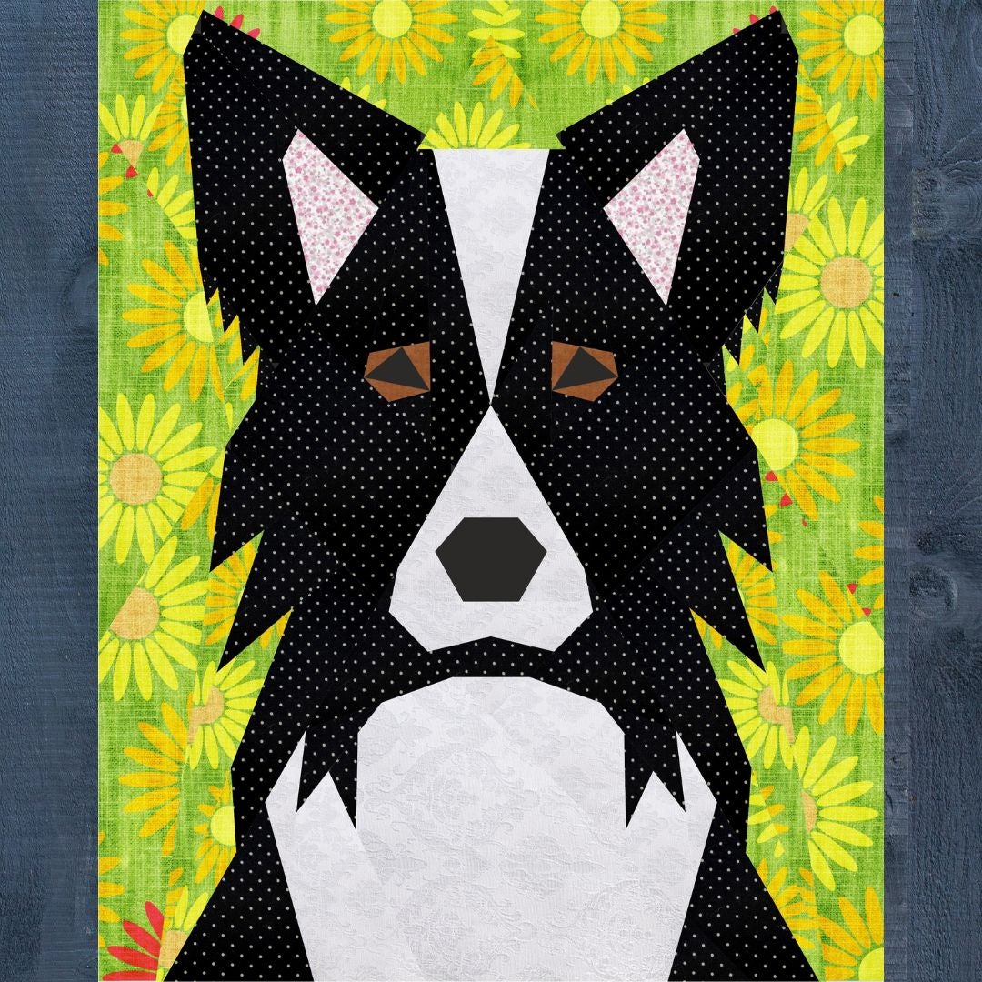 Border Collie quilt block Payhip
