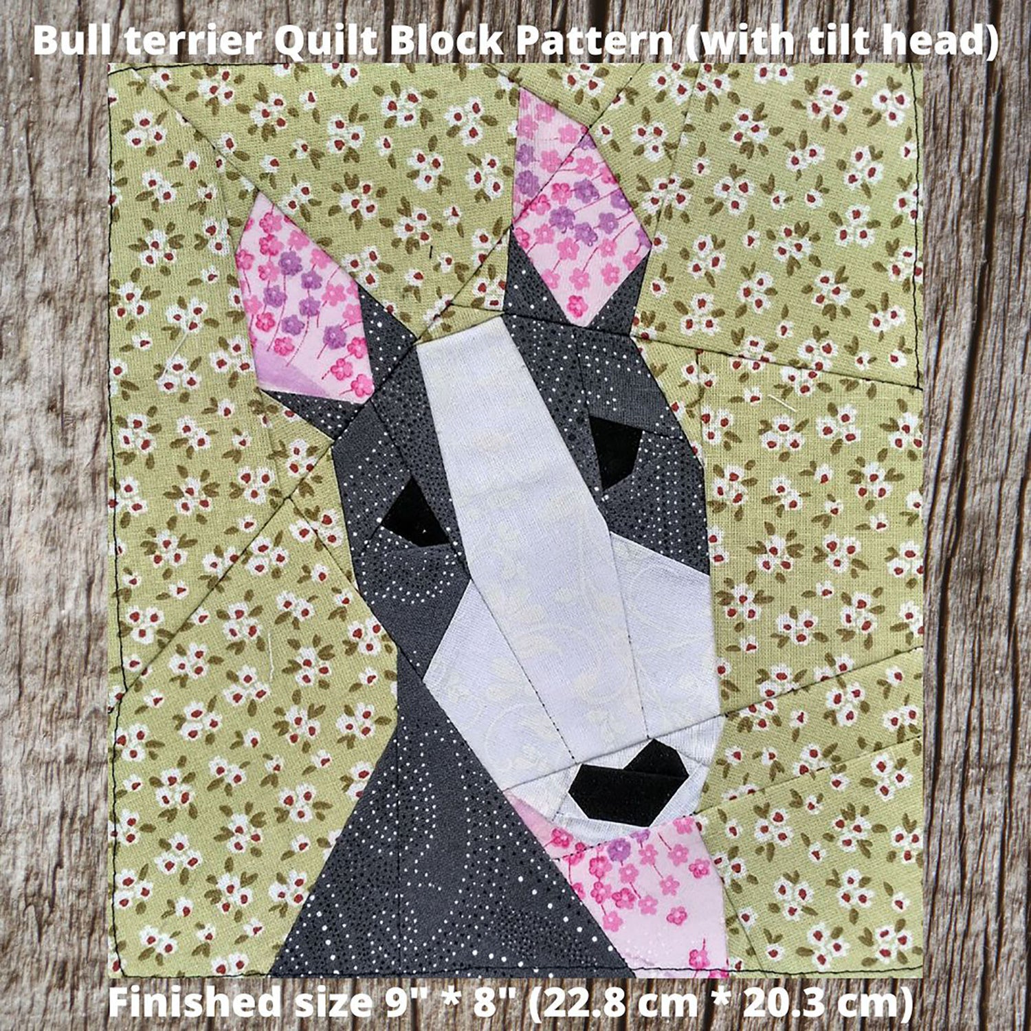 Great Dane Quilt Block PDF Pattern 4 versions in technology Paper