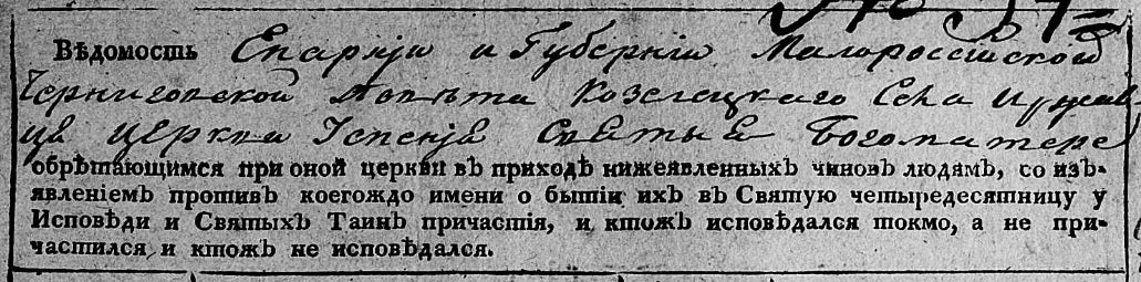 Исповедные ведомости села Иржавец за 1823 год - Payhip
