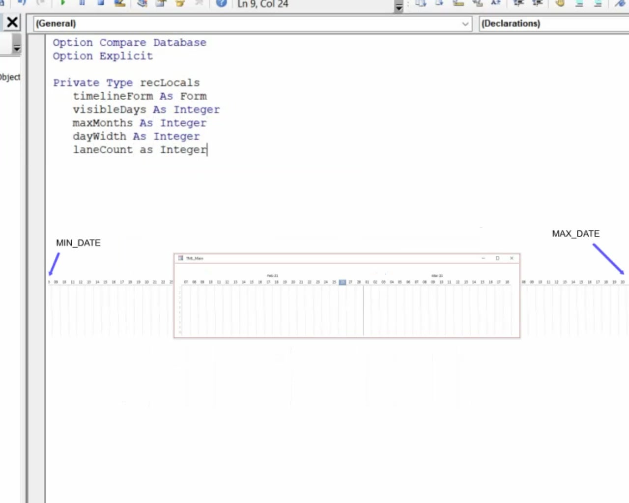 Scrollable timeline with MS Access. Part 1/3: Timeline design. - Payhip