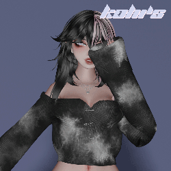 'creepin' acid' tie-dye off-shoulder sweater & necklace set