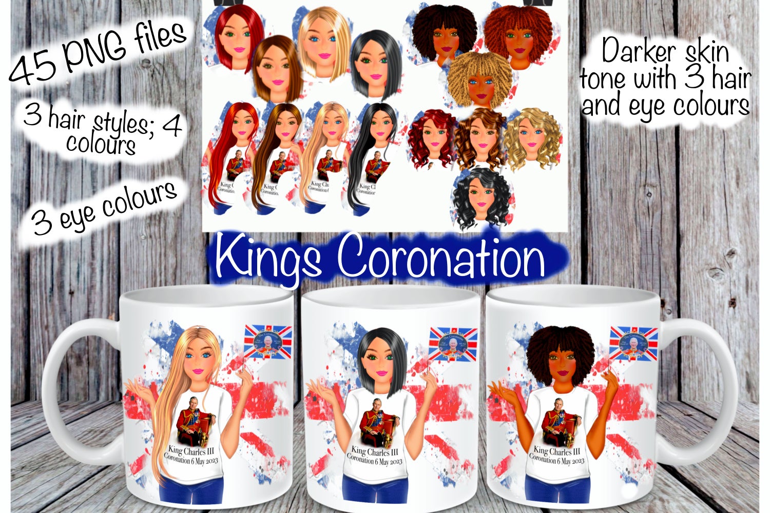 Coronation girls. 45 individual girls wearing coronation t shirts and waving the coronation flag