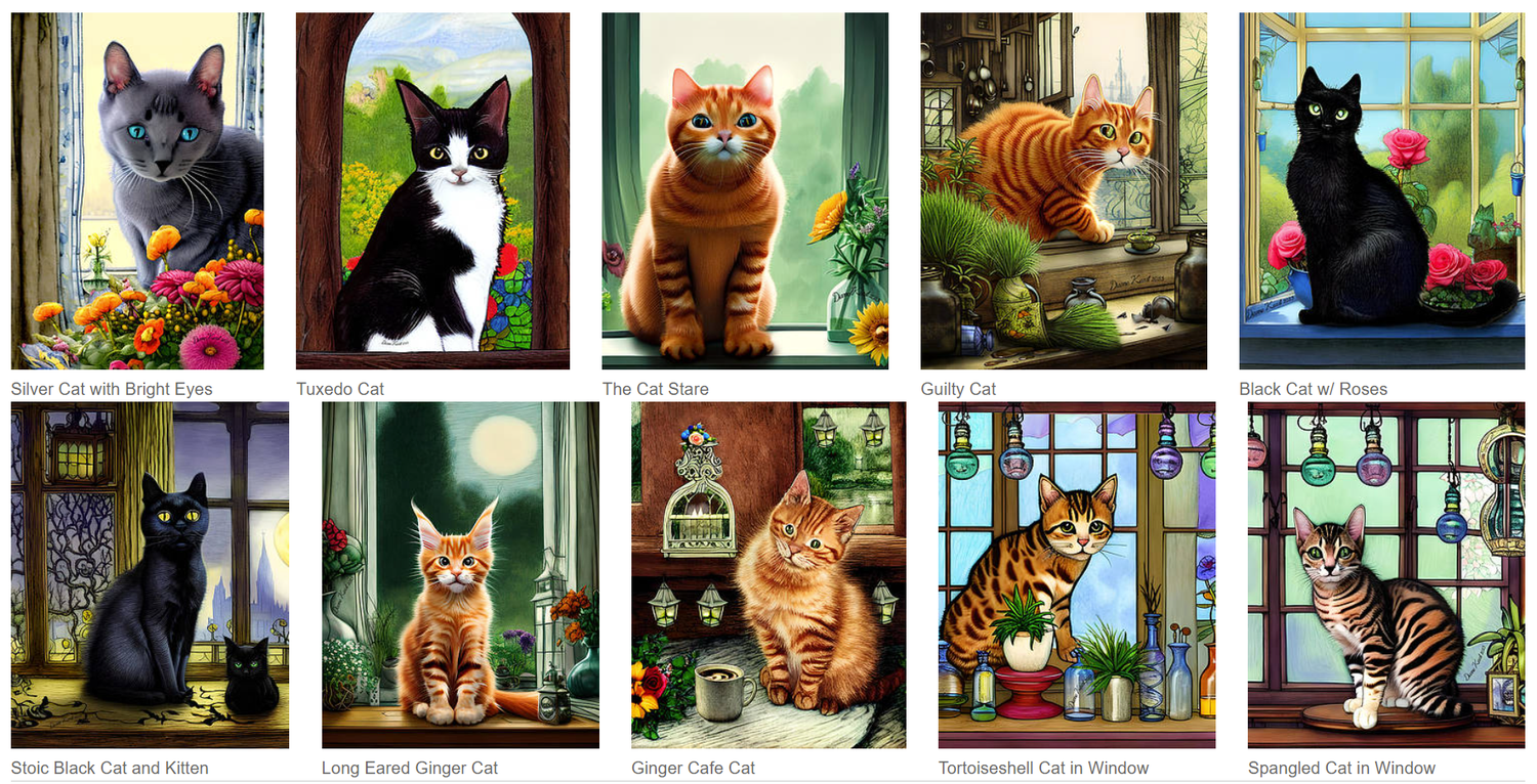 Cats Art Print Collection -Dianne Keast Cat Lovers Gifts