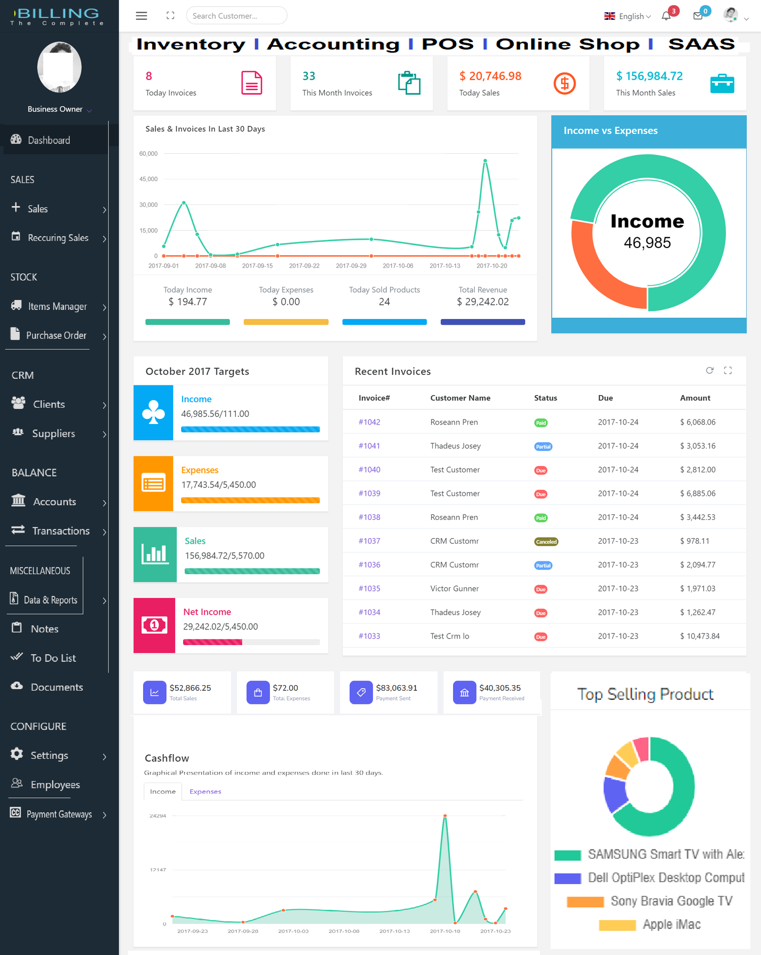 POS HRM CRM Inventory Sale Accounting All Together in Single Platform ...