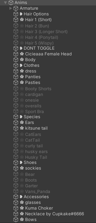❥ = Section ✿ = Starting toggles ❀ = Other Toggles
