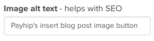 payhip's alt text UI
