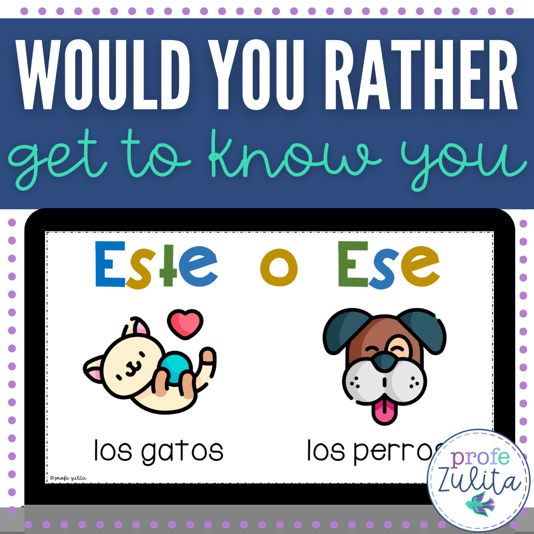 Spanish Would You Rather? Game Get to know you Payhip