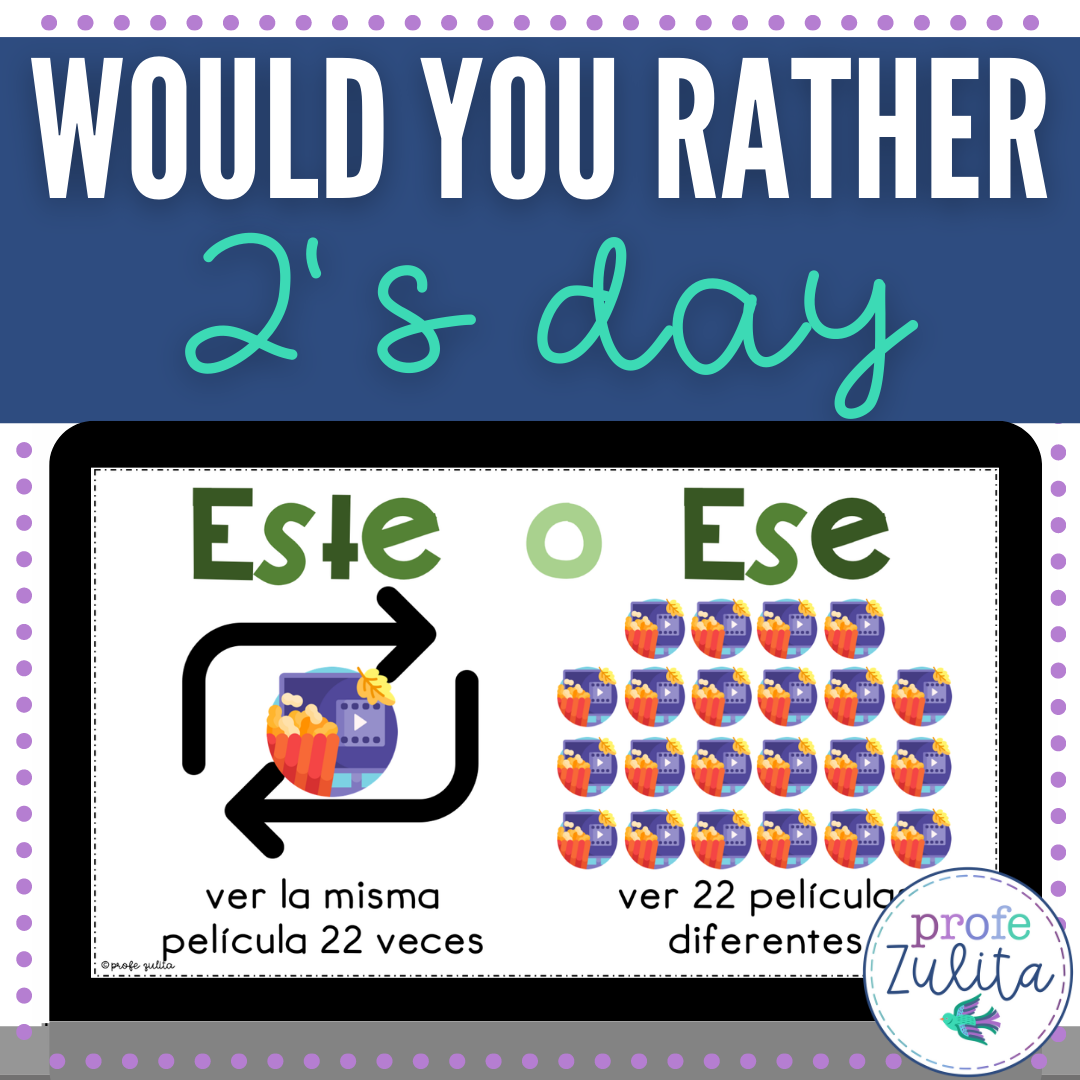 Reviewing Spanish Would You Rather? Game 2s Day Payhip