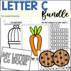 Letter c worksheets and hands on centers bundle for letter recognition and beginning sounds