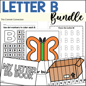 Letter B worksheets and hands on bundle for letter recognition and beginning sounds