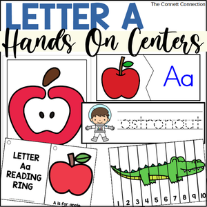 letter a hands on centers for letter recognition and beginning sounds