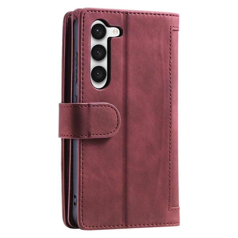 New PASER Samsung Galaxy S22 S22 Plus S22 Ultra Phone Case Cover Zipper Wallet Leather Case Flip Cover With Cardholder Multi Card Slots With Wrist Strap