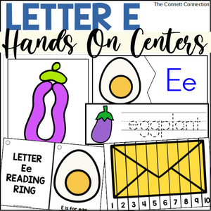 Letter E Hands On Centers for letter recognition and beginning sounds