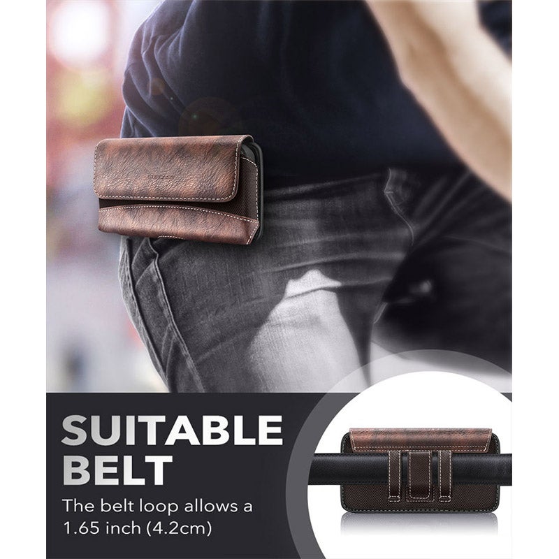 New Samsung Galaxy Z Fold 4 (2022)  Z Fold 3 (2021) Case Wear-Resisting Leather Pouch Case with Vertical Belt Clip