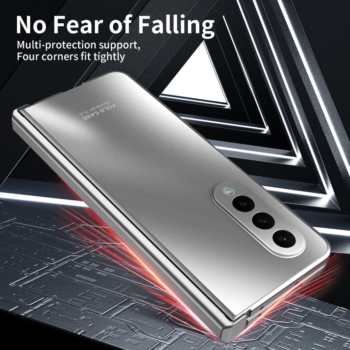 New Samsung Z Fold 4 5G Phone Case Electroplating Transparent Colors Hinge Protection Drop-Proof Protective Cover