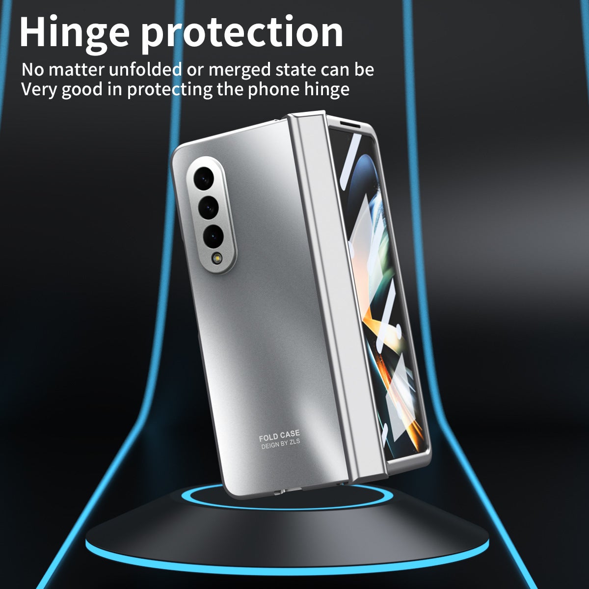 New Samsung Z Fold 4 5G Phone Case Electroplating Transparent Colors Hinge Protection Drop-Proof Protective Cover