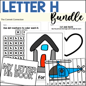 letter H worksheets and hands on centers