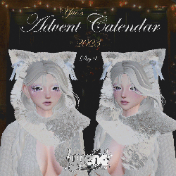 ⁺♡˚·﹙ chilly kitty. ﹚ fluffy hooded headscarf (free) | yue's advent calendar 2023