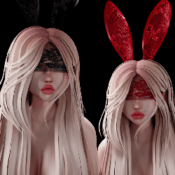 ♡ Laced Bunny Ears and Veil ♡ VRChat Asset