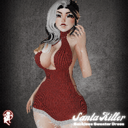 Santa Killer - Backless Sweater Dress