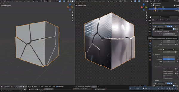 Free Cell Fracture modifier for blender 4.1