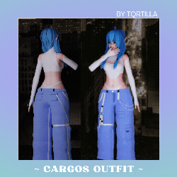 Cargos Outfit ~ Pants, Shirt, Panties ✮⋆˙ ~ Panda Base