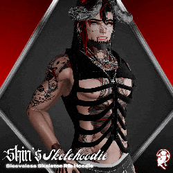 Shin's Skelehoodie [Sleeveless Skeleton RibCage Hoodie]