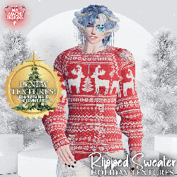 FREE WINTER/CHRISTMAS Texture DLC! New Textures for Ripped Sweater [Both Male & Femme Fit!]
