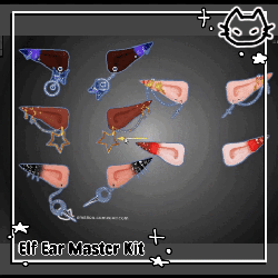 🌿 ELF EAR MASTER KIT 🌿 43 Decals -- 5 Jewelry Sets -- 7 Skintones 🌿  Elf Ears 🌿  VrChat Asset (copy)