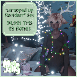 Wrapped Up Reindeer | Reindeer Antlers, Ears, Tail, Christmas Lights