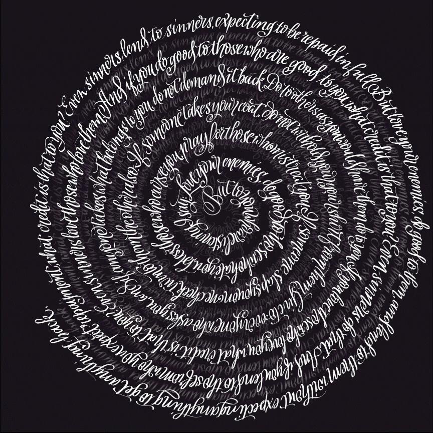 Stylized Blackletter Calligram for Procreate Sign Up Page