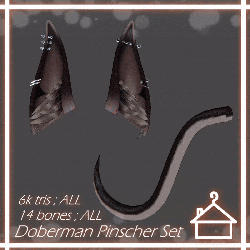 Doberman Ears and Tail SET