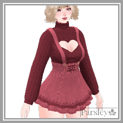 Heart Knit Suspender Dress