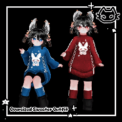 ׂ 𓈒🐇 Oversized Sweater Outfit for GM Chibi Base 🐇 VrChat Asset