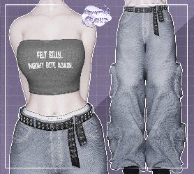 Tube Top, Jeans & Belt Set