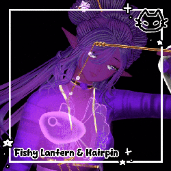 𓆝 ⋆｡𖦹°‧  Fishy Hairpin & Lanterns  °‧ 𖦹⋆｡𓆝 Fish Accessory 𓆝 ⋆｡𖦹°‧ Fish Lantern 𓆝 ⋆｡𖦹°‧ VrChat Asset