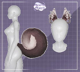 Gauge Animal Ears & Curly Tail Set