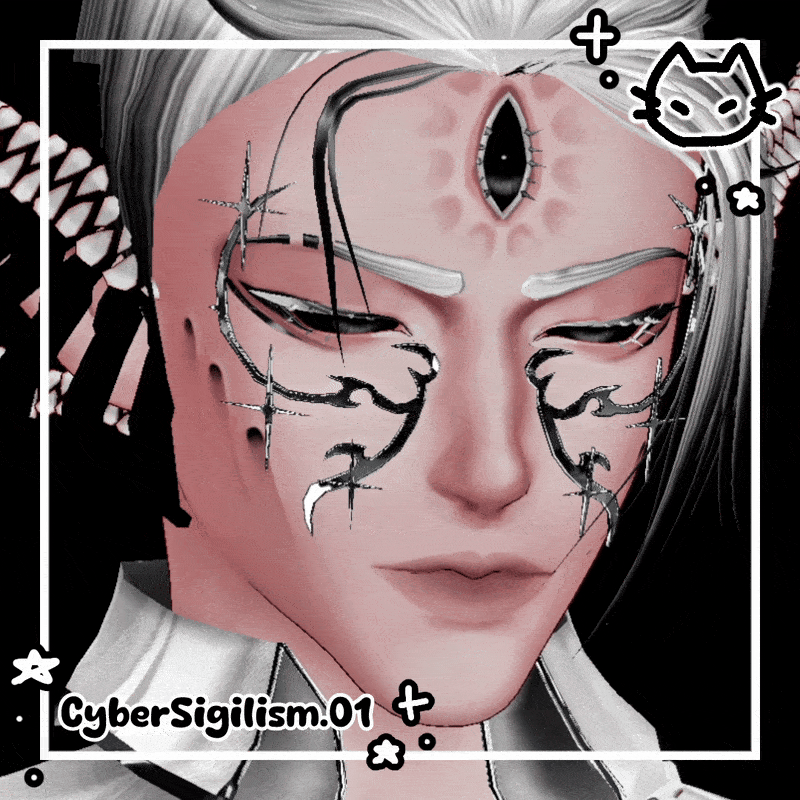 𒅒 CYBERSIGILISM.01 𒅒 FREE 𒅒 CYBER SIGIL FACE JEWELRY 𒅒 Cyber Metal VrChat Asset