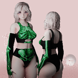 Skeleton Holo Rave Outfit - Zinfit and VRBASE EGirl