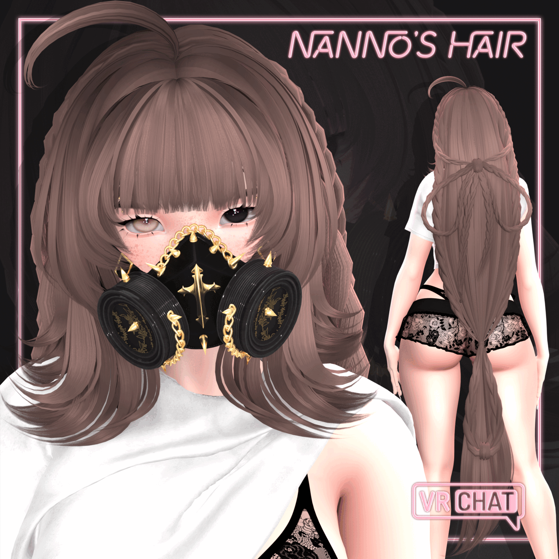 Nanno's Hair & Gas Mask for VRChat