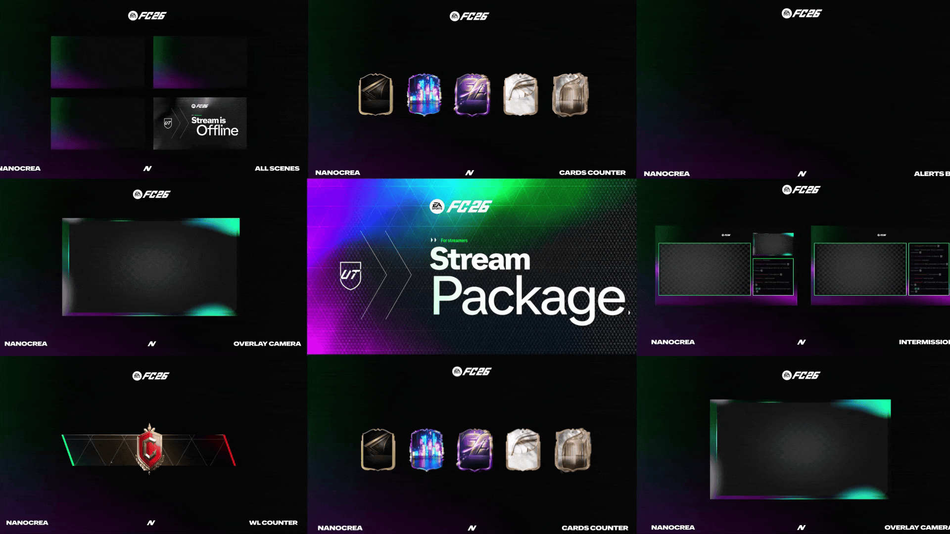 FC26 Stream Pack – Webcam overlay and alerts OBS