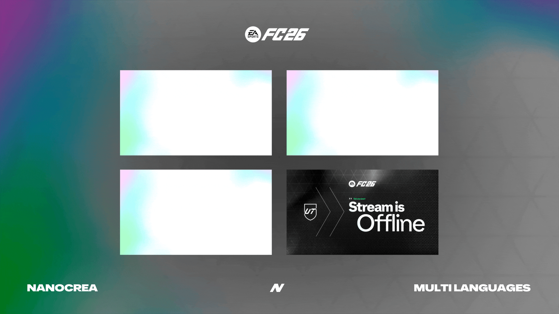 FC26 White Stream Pack – minimalist overlays & alerts
